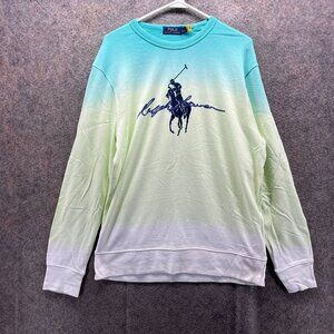Polo Ralph Lauren Sweatshirt Womens Large Blue Crewneck Pullover Big Pony Fleece